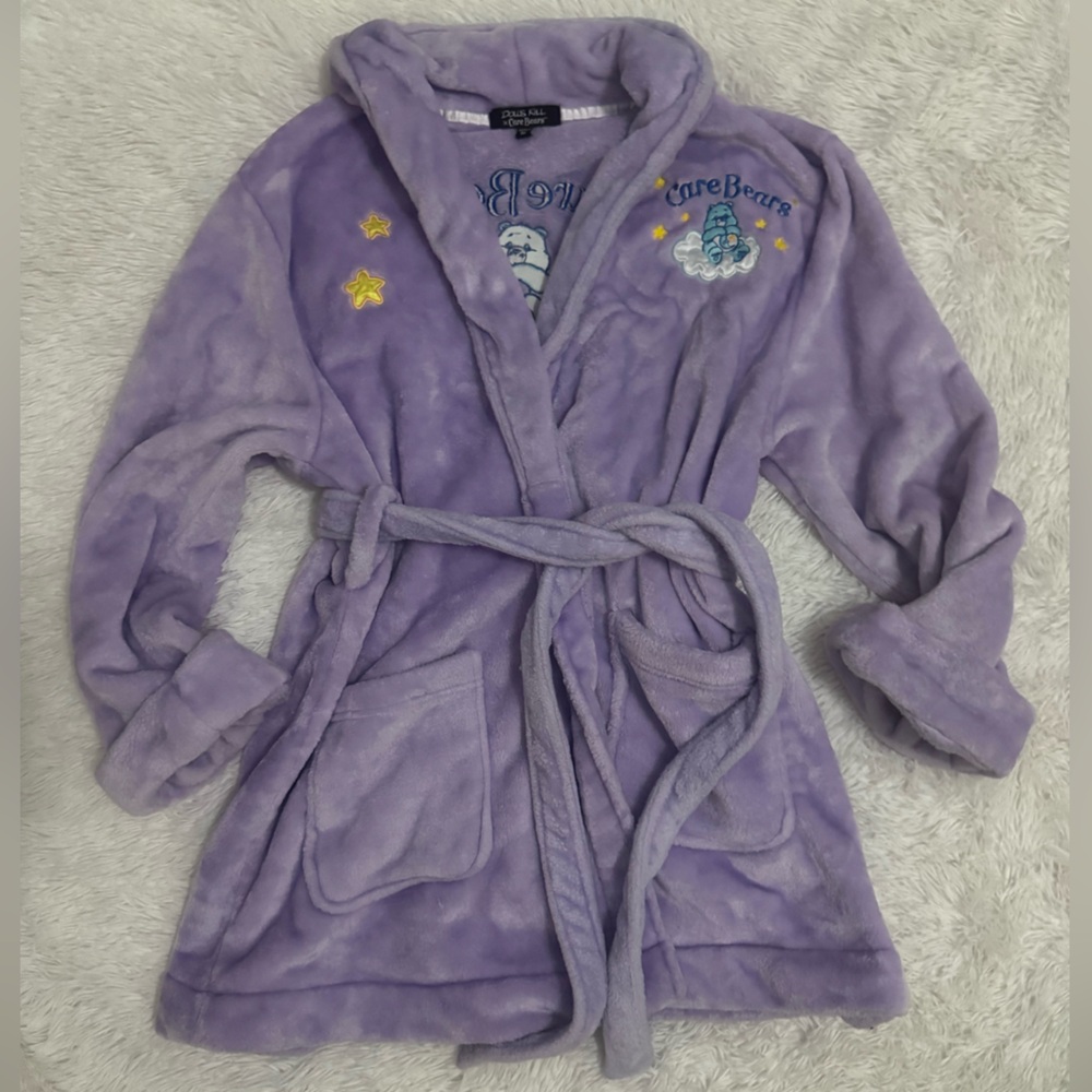 Care Bears x Dolls Kill Purple Plush Robe with Embroidery